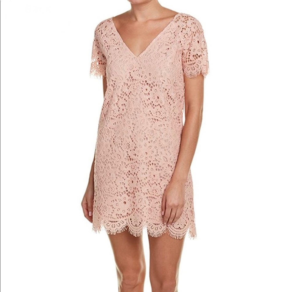 BB DAKOTA Women's Trista V-Neck Eyelash Lace Shift Dress in size Small